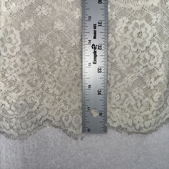 Forever 21 Womens Nude Lace Dress Size XS White Lace Overlay Slip Dress V-Neck - Picture 7 of 9